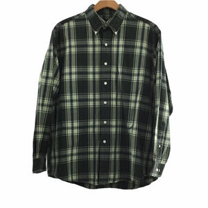 Brooks Brothers Green Plaid Button Down Shirt Mens Large Long Sleeve 100% Cotton